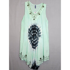 True Rock Dress Womens One Size OS Tie Dye Flowy Hippie Fairy Sleeveless NWT